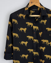 Midnight Cheetah - Pure Cotton Shirt - Jaipuri Crown